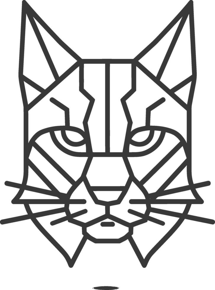 A cat head with geometric lines on it vector