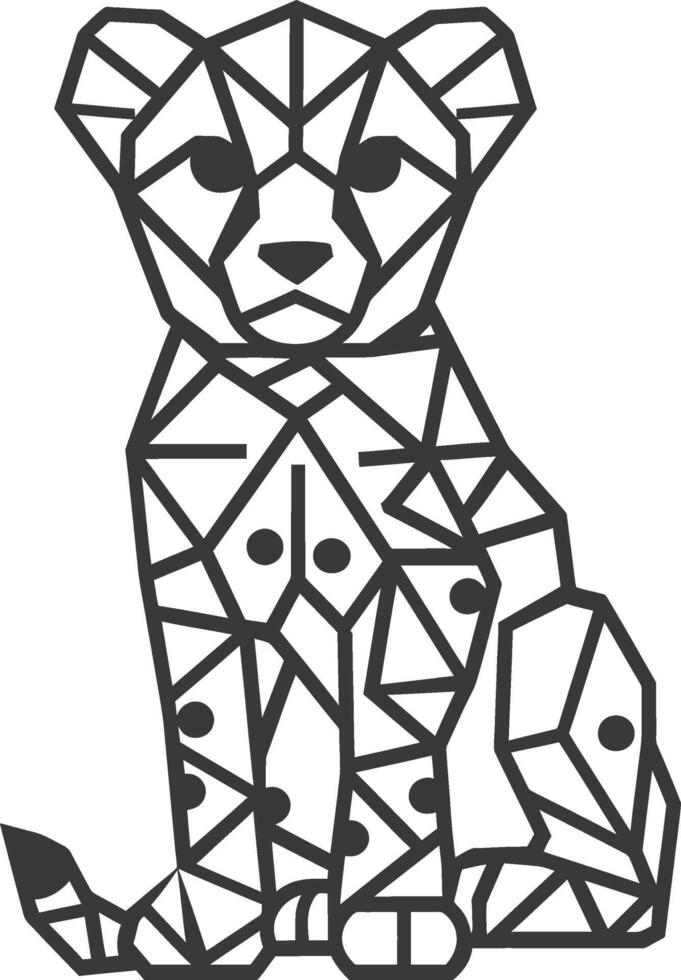 A black and white drawing of a cheetah vector