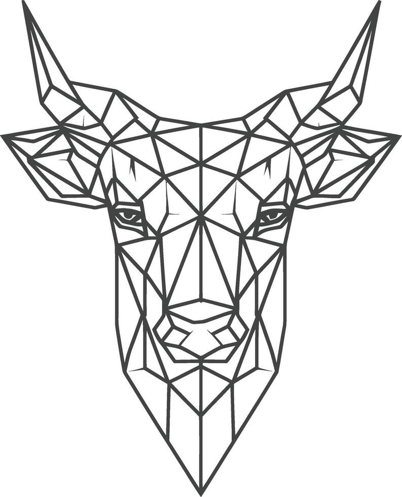 A bull head made of triangles vector