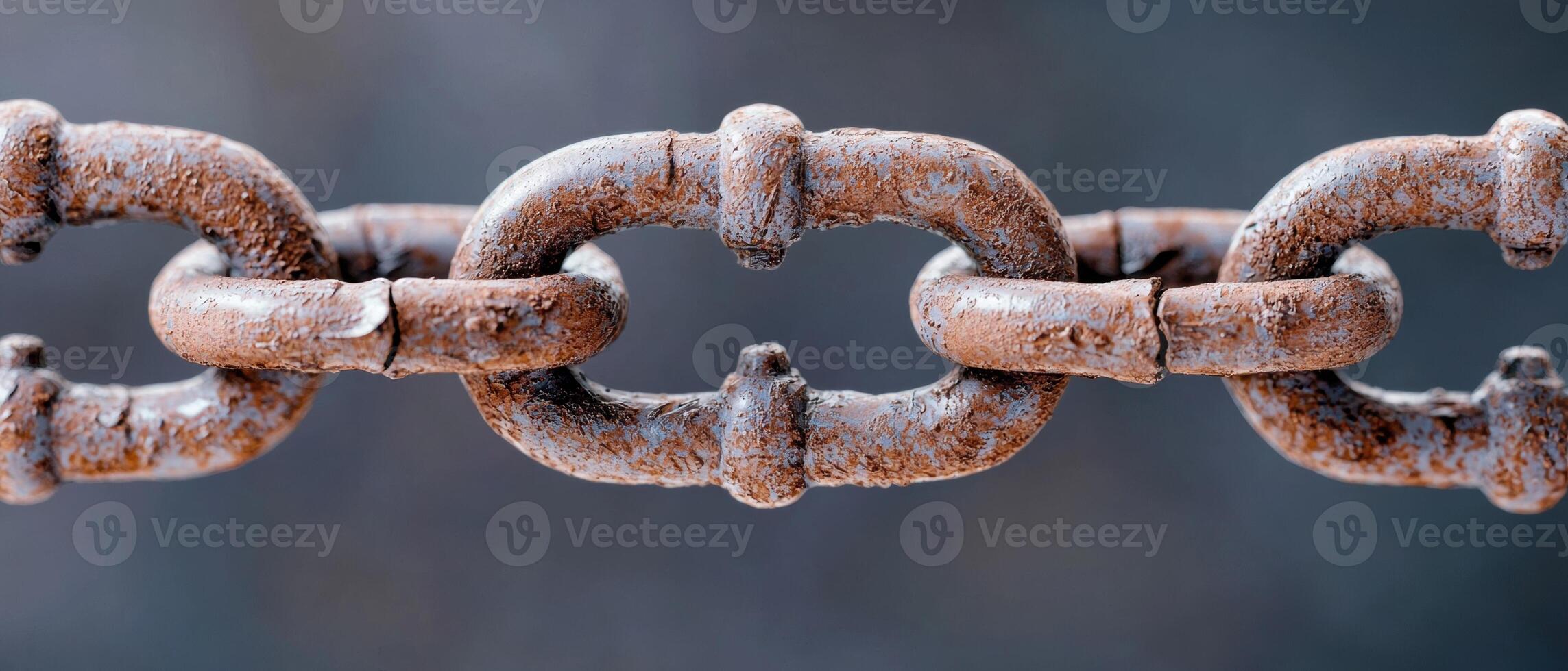 Rusty metal chain links close up photo