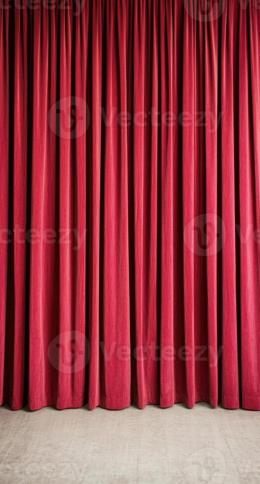 Dramatic red theater curtain backdrop photo