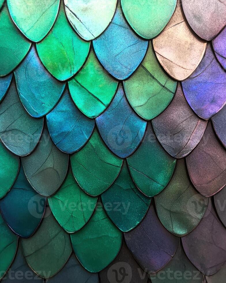 Colorful Overlapping Scales Pattern photo