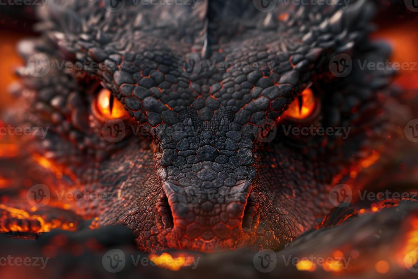 Fiery dragon eye close up photo