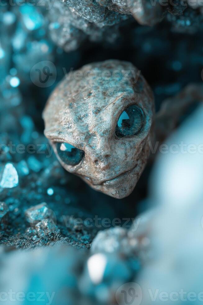 Closeup of a mysterious creature with large eyes photo