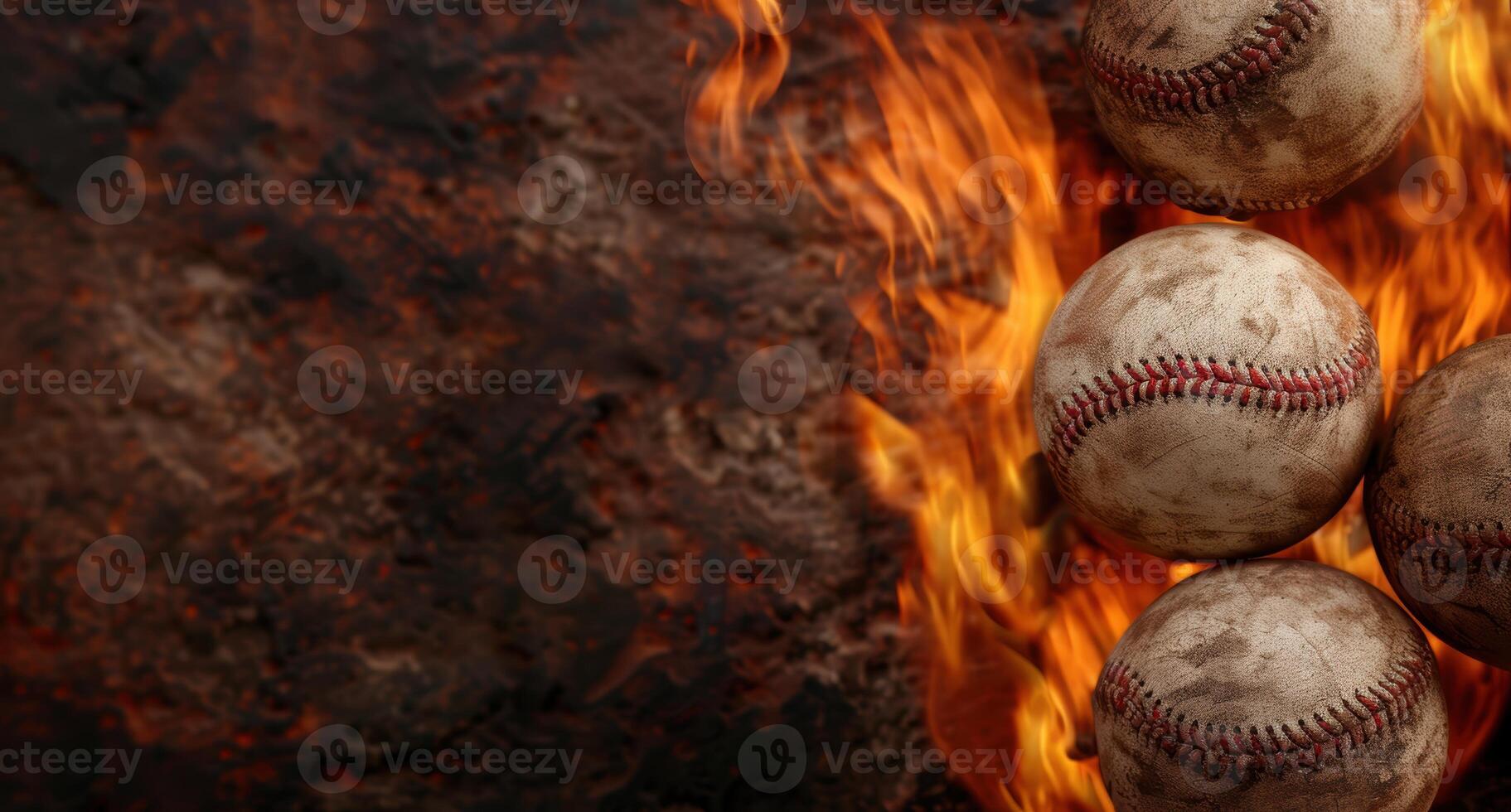 Fiery baseball background photo