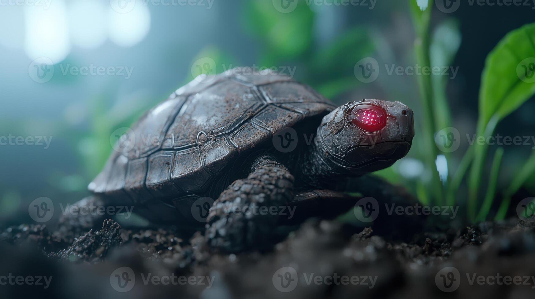 Robotic turtle in nature photo