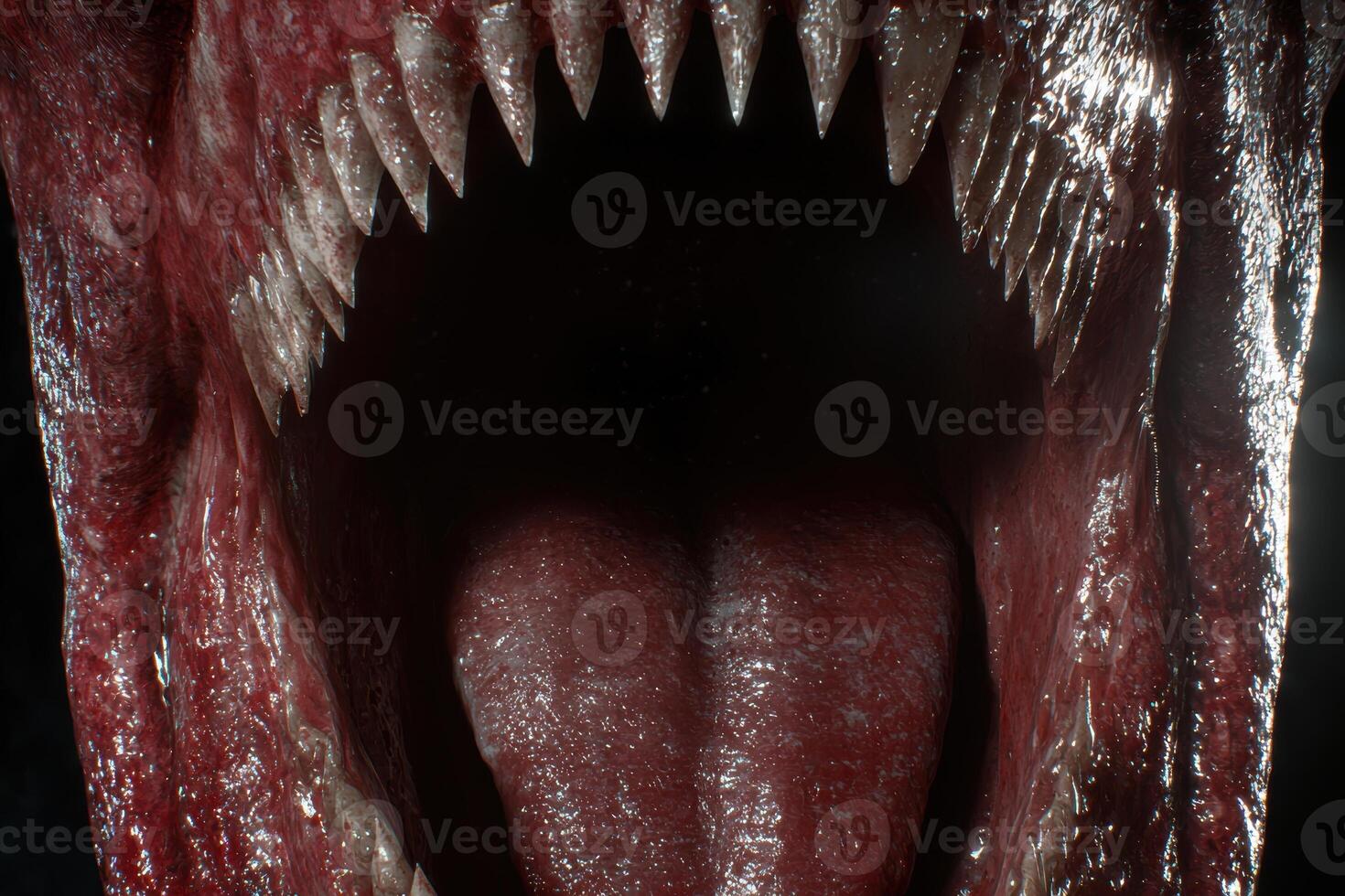 Gaping jaws of a fierce predator photo