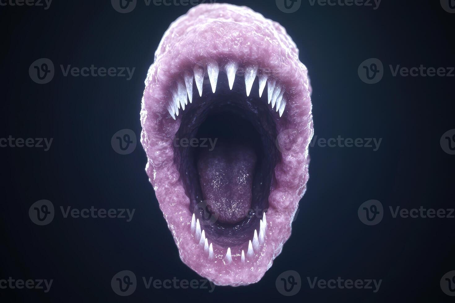Menacing mouth of a deep sea creature photo