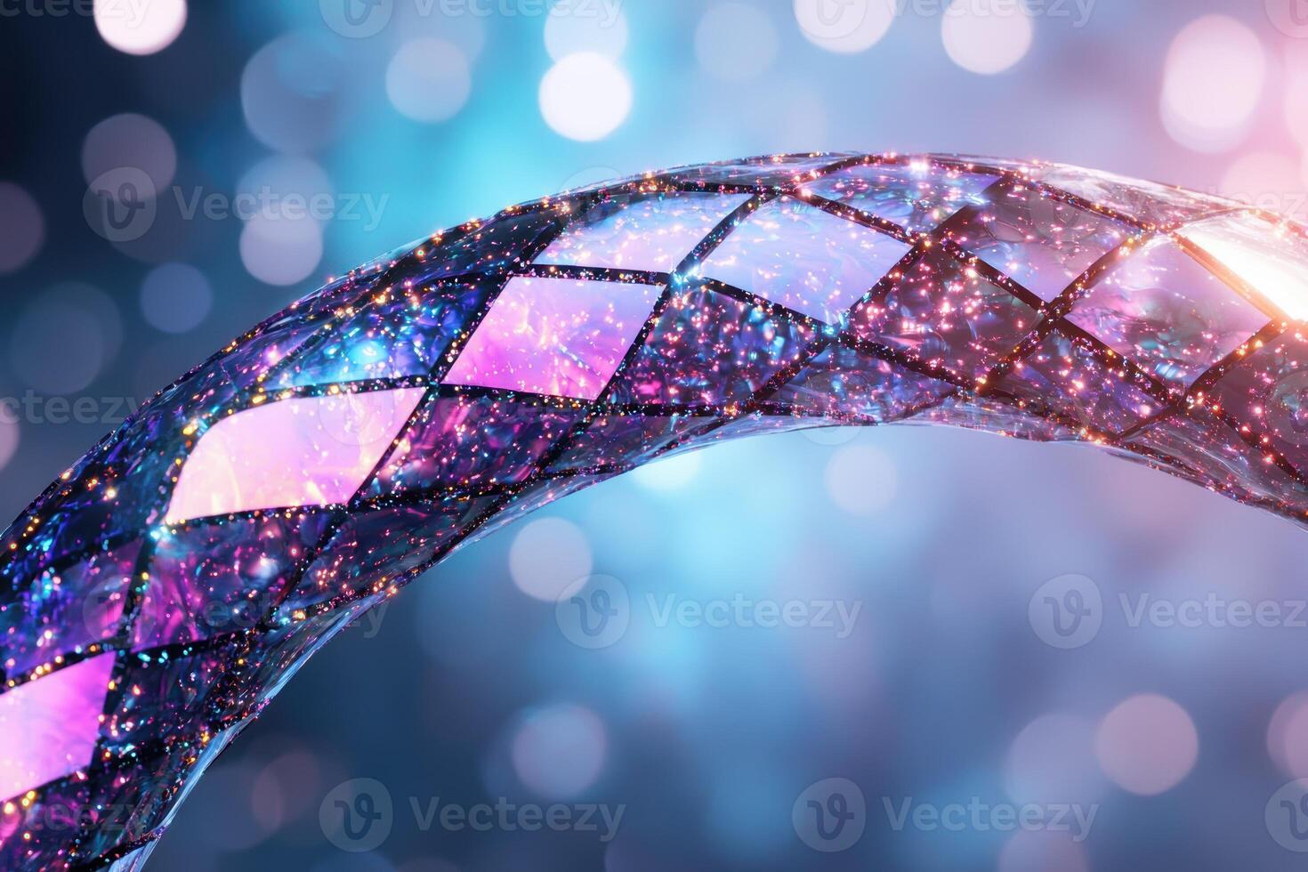 Sparkling crystal ball with abstract light patterns photo