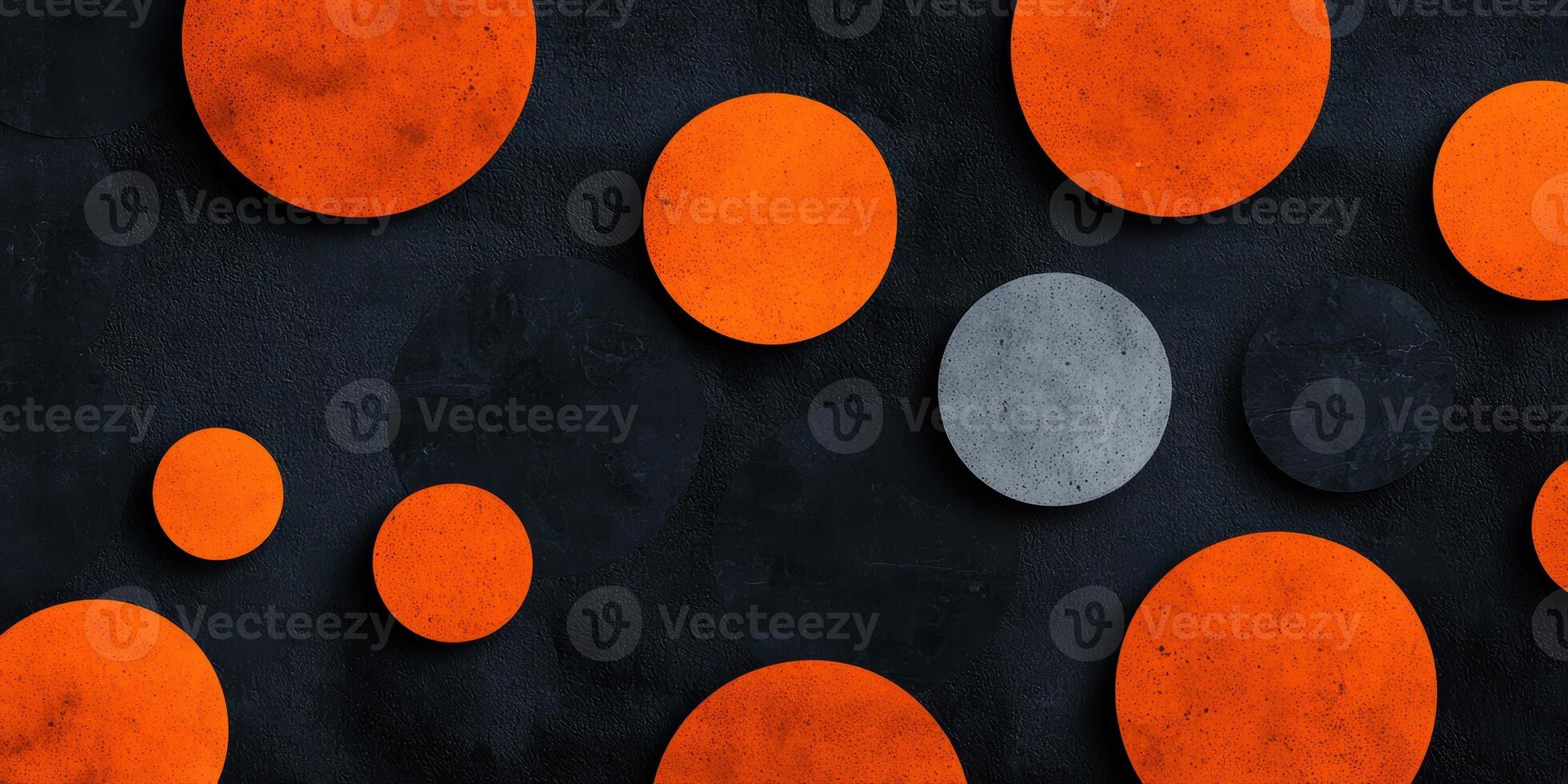 Vibrant orange and gray spheres on a dark background photo