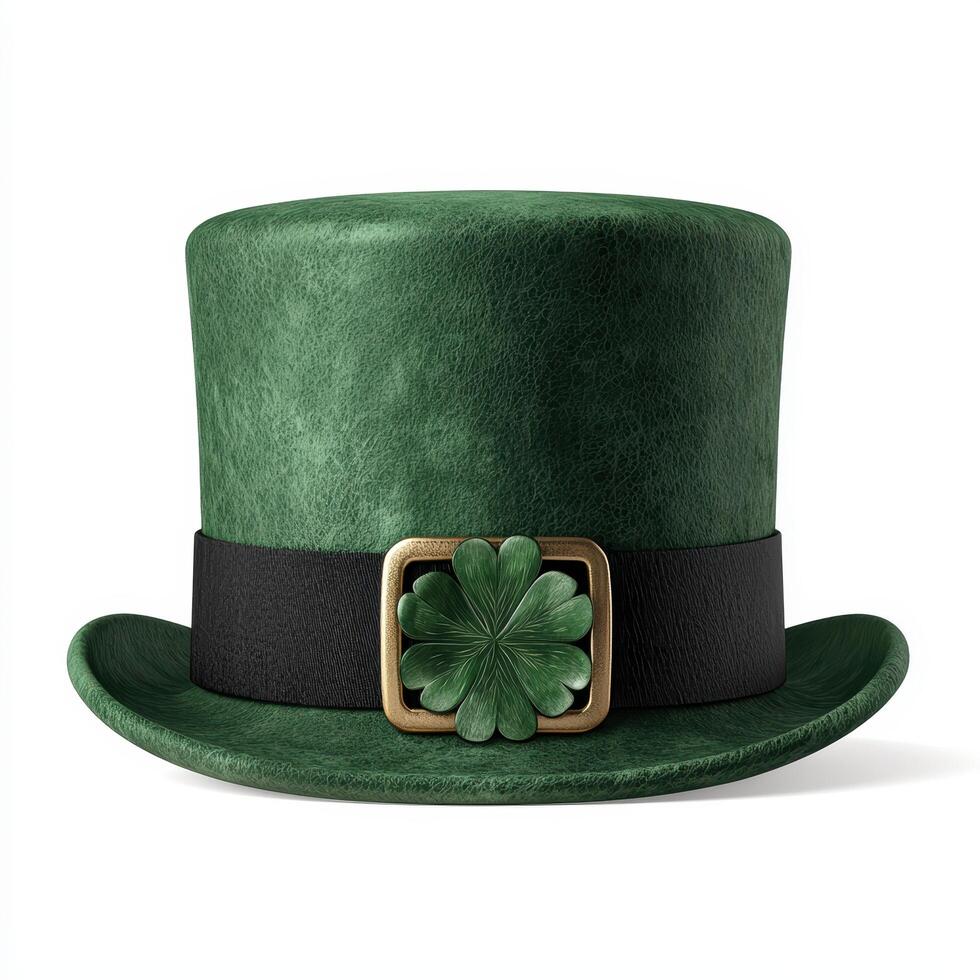 green top hat with shamrock buckle photo
