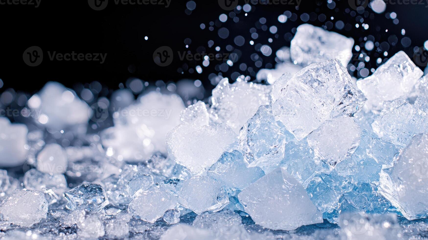 Sparkling ice crystals in winter wonderland photo