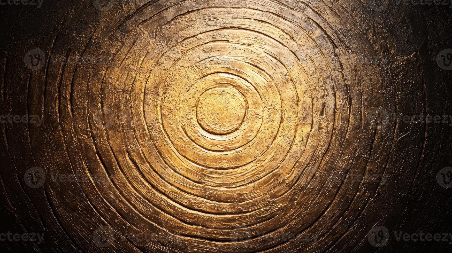 Intricate golden spiral pattern on textured surface photo