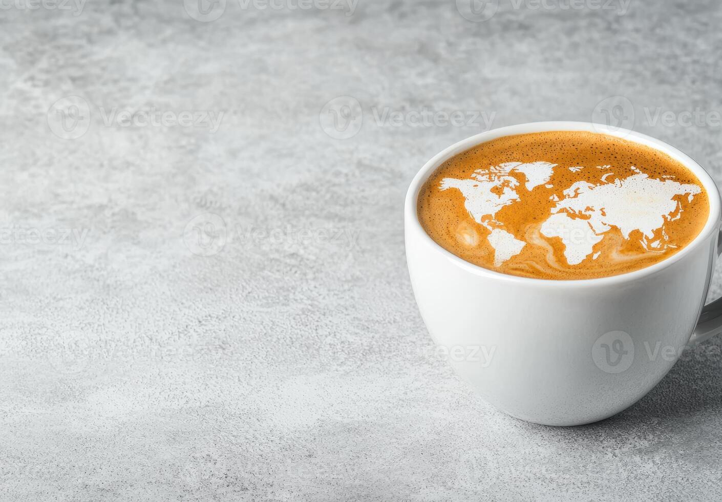 world map coffee art photo