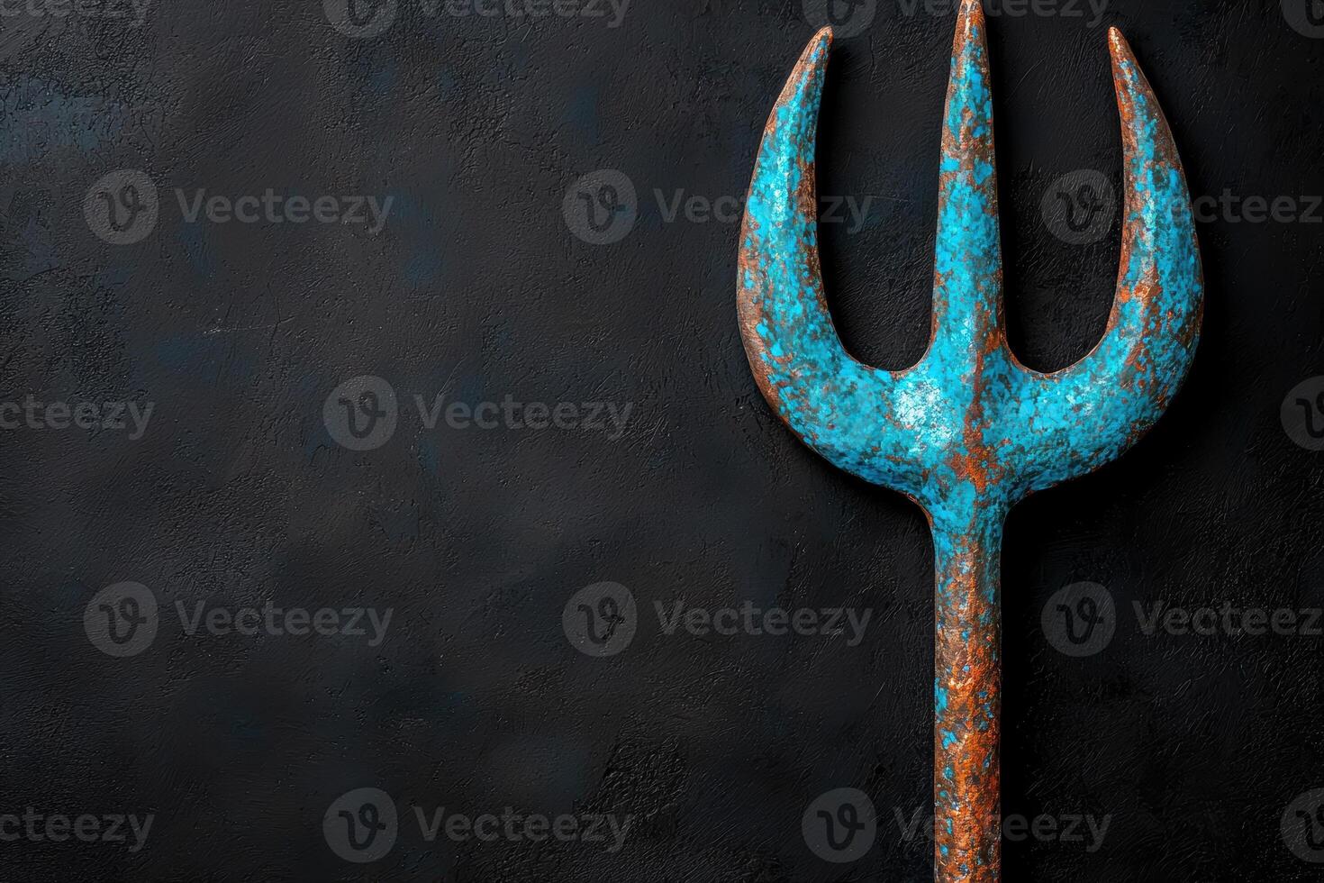 Rustic Trident on Dark Background photo