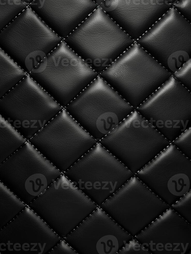 black leather texture with stitching pattern photo