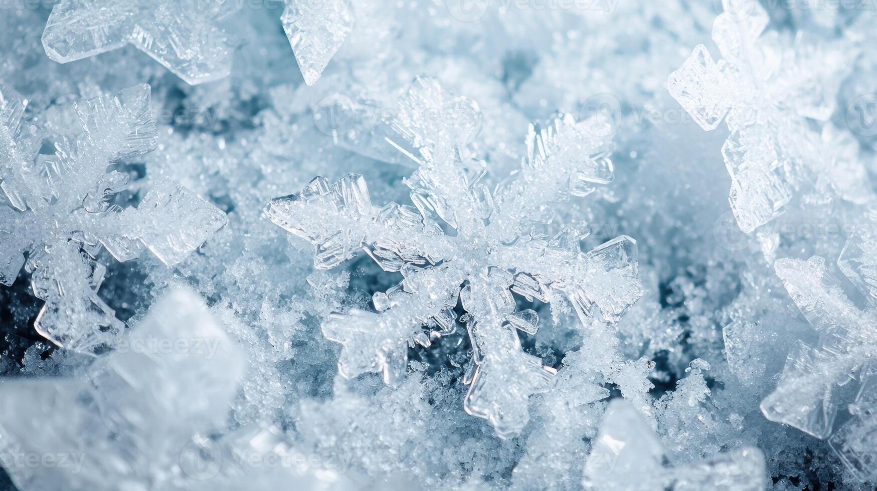 Intricate ice crystals in a winter wonderland photo