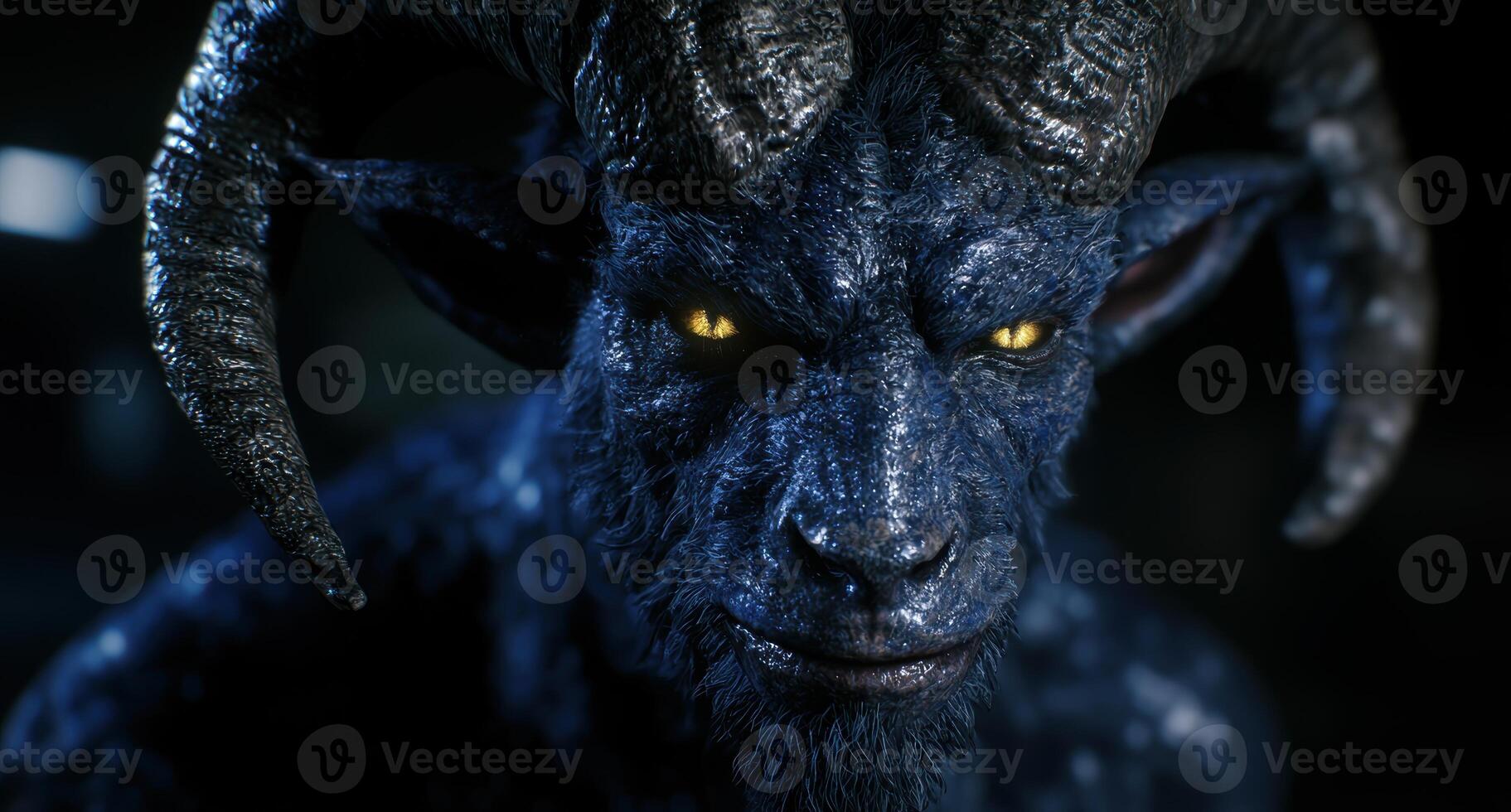 Fierce Werewolf Creature with Glowing Eyes photo