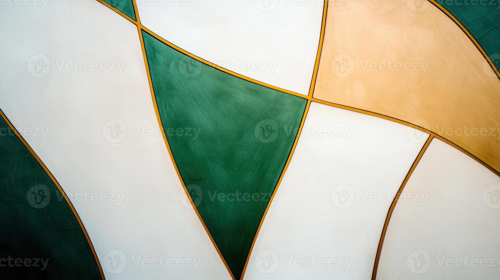 abstract geometric shapes in green and orange photo