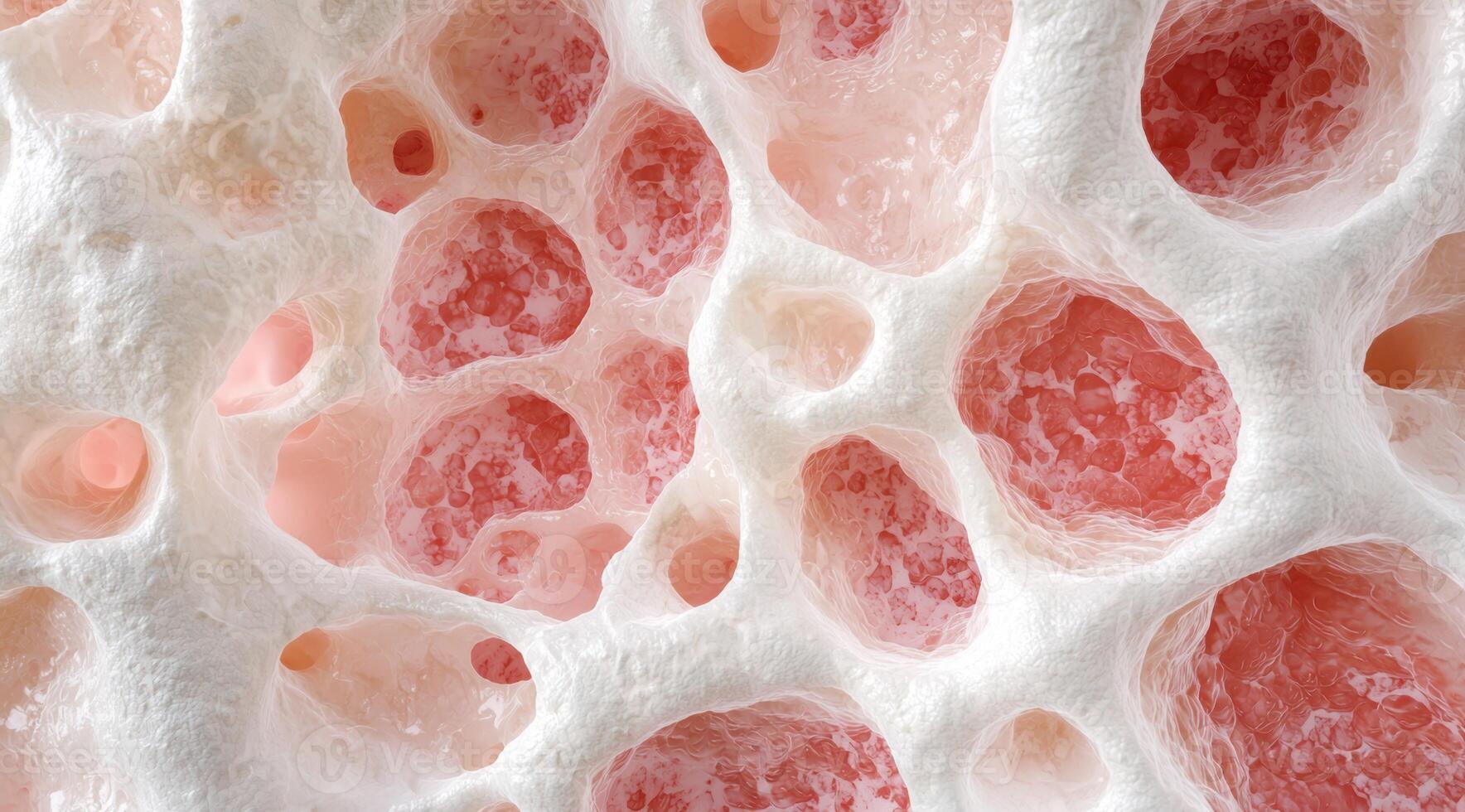 Close up of pink and white cellular structure photo