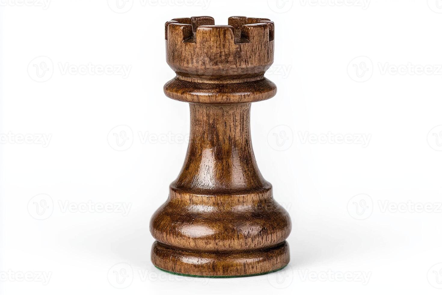 Wooden chess rook piece photo