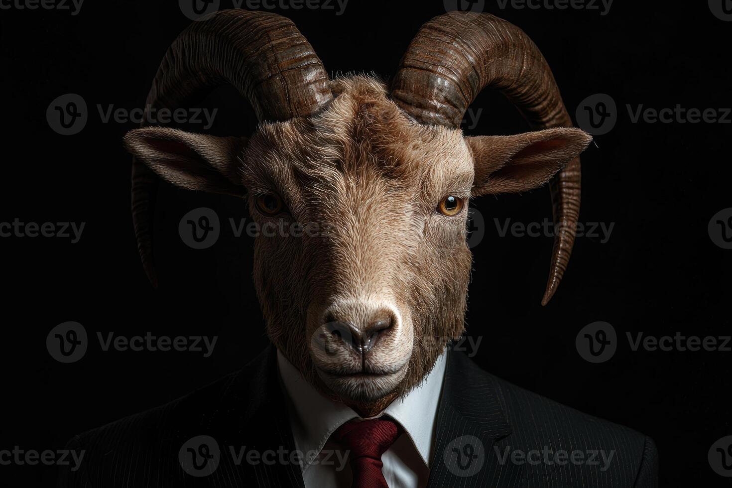 Serious ram in business suit photo