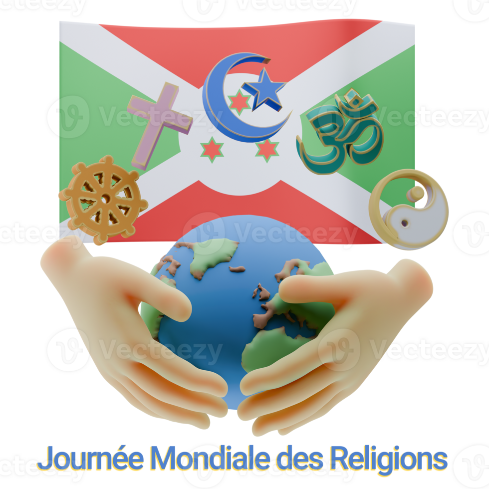 Crafty 3D renders of World Religion Day Written in Burundi Languages png