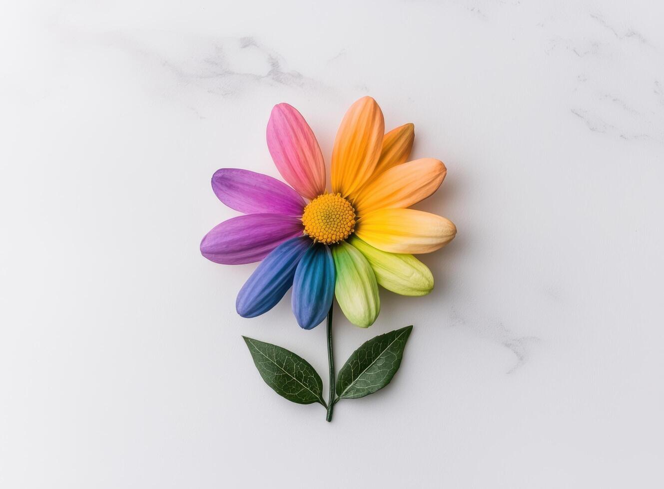 Colorful Flower Petals on White Background photo