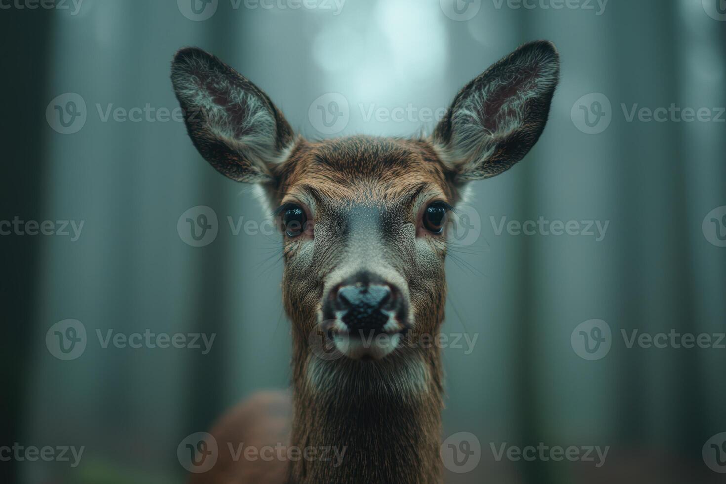 Close up of a deers face in a natural setting photo