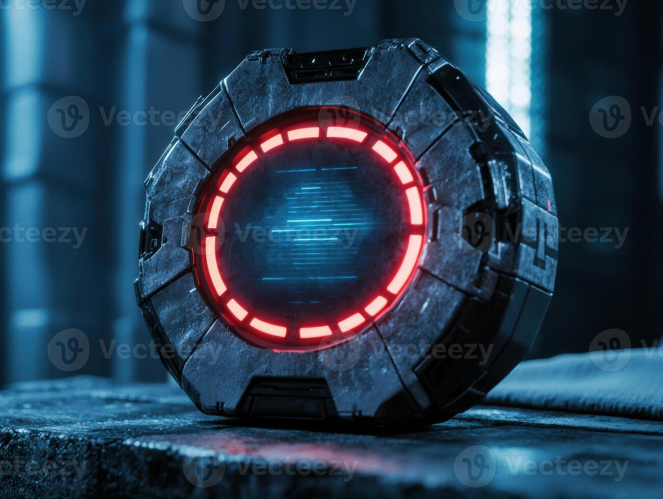 Futuristic glowing sci fi device photo