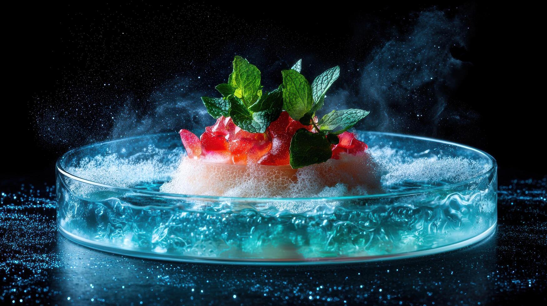 Refreshing frozen cocktail with mint and watermelon photo