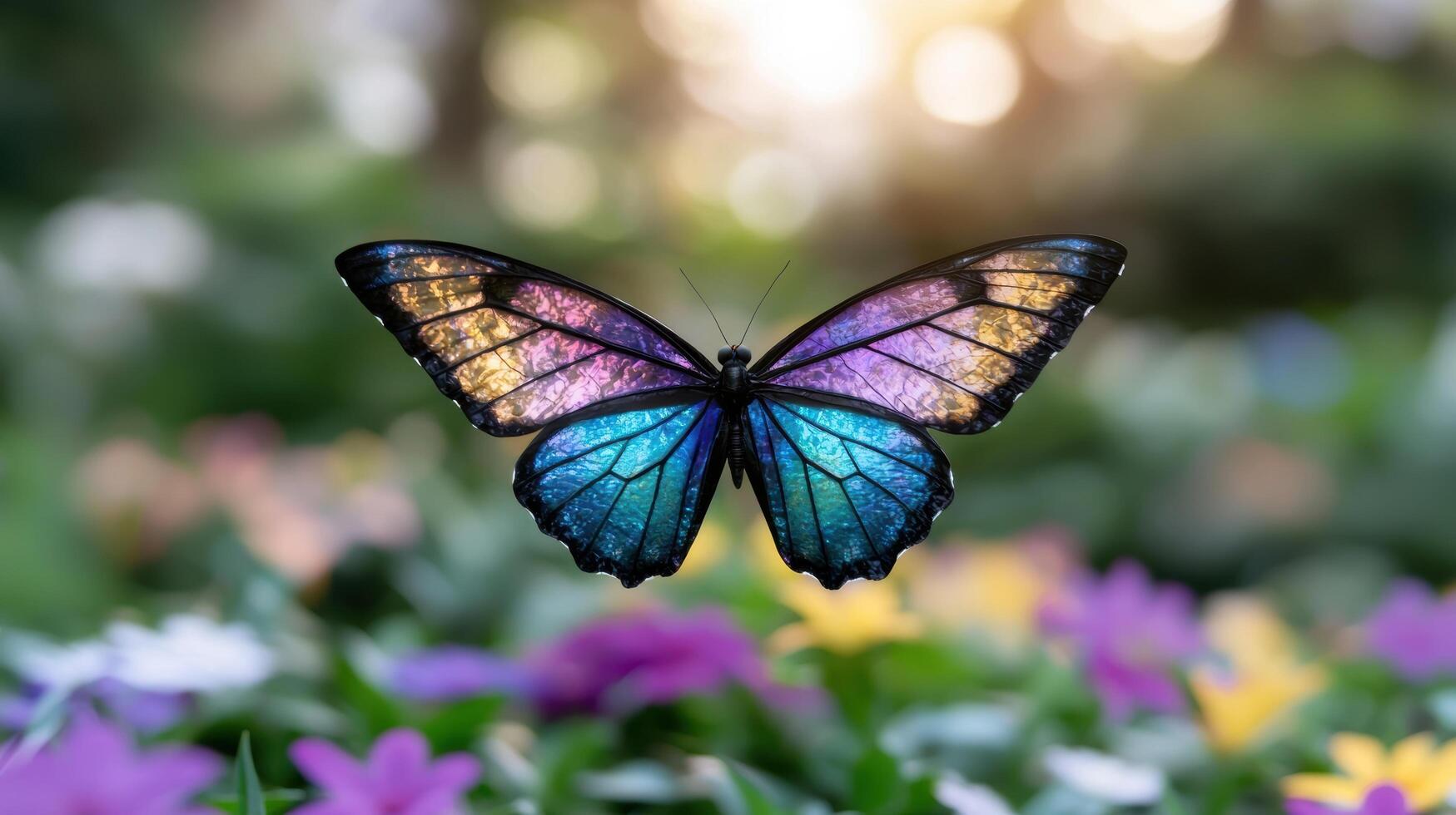 Vibrant butterfly with colorful wings photo
