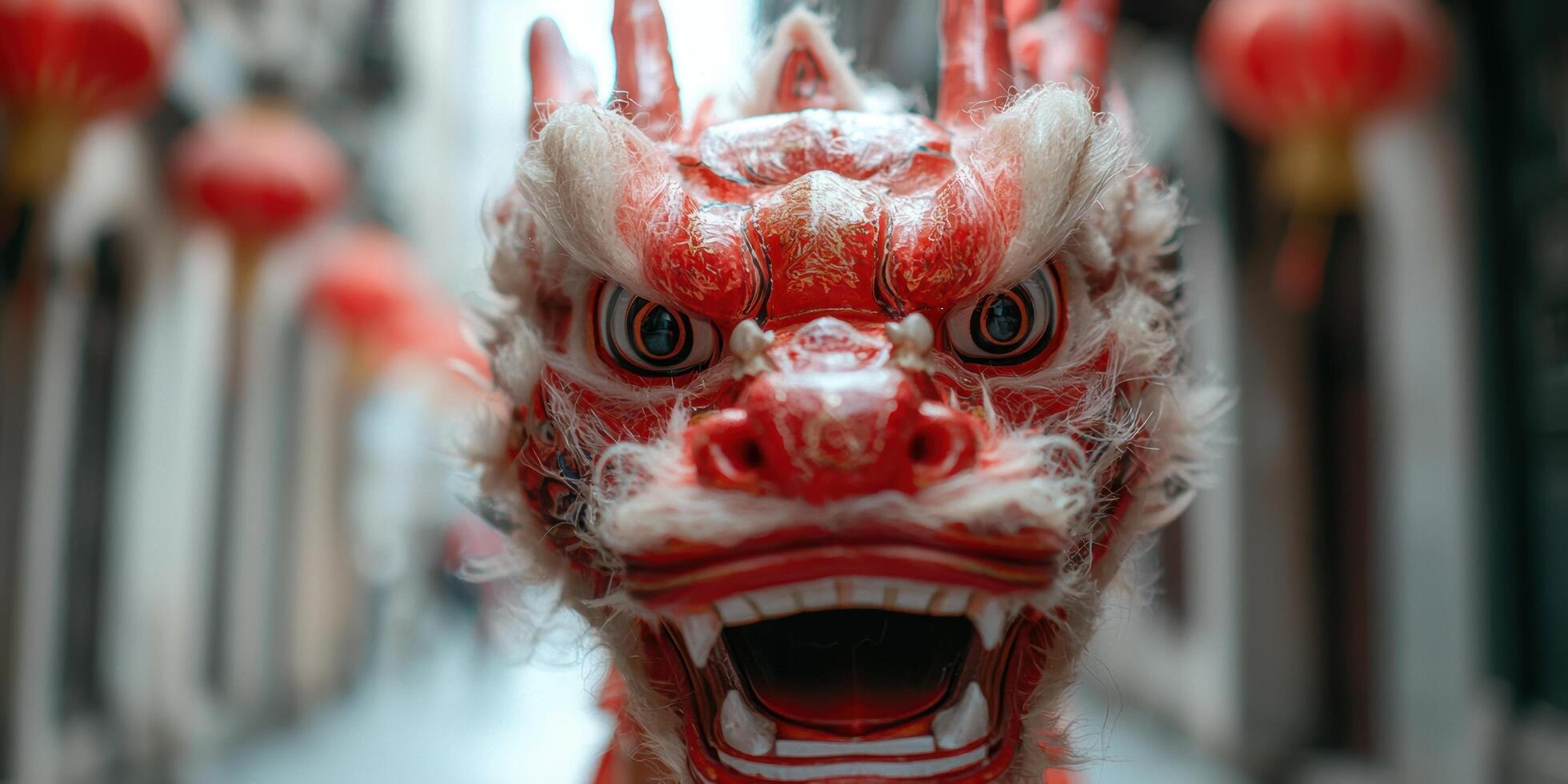 Vibrant chinese dragon mask photo