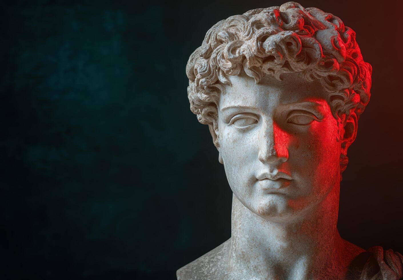 Dramatic lighting on classical sculpture photo