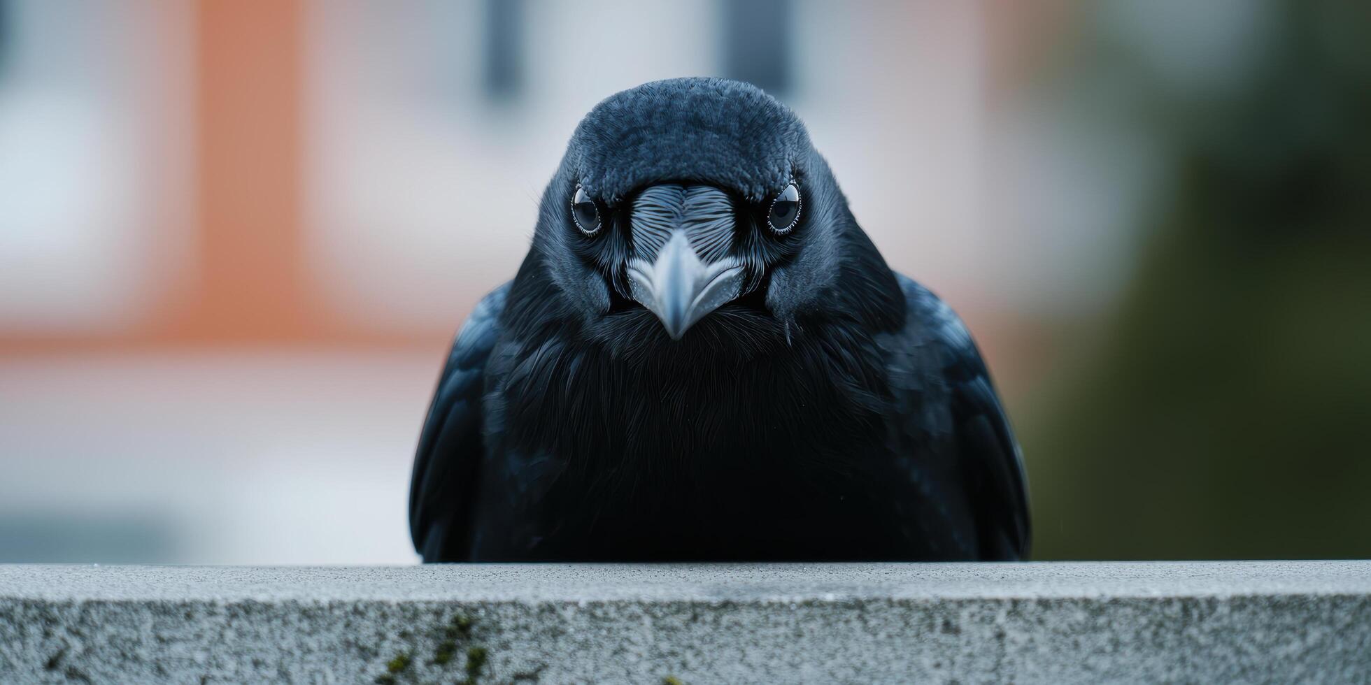 close up portrait of a curious black bird photo