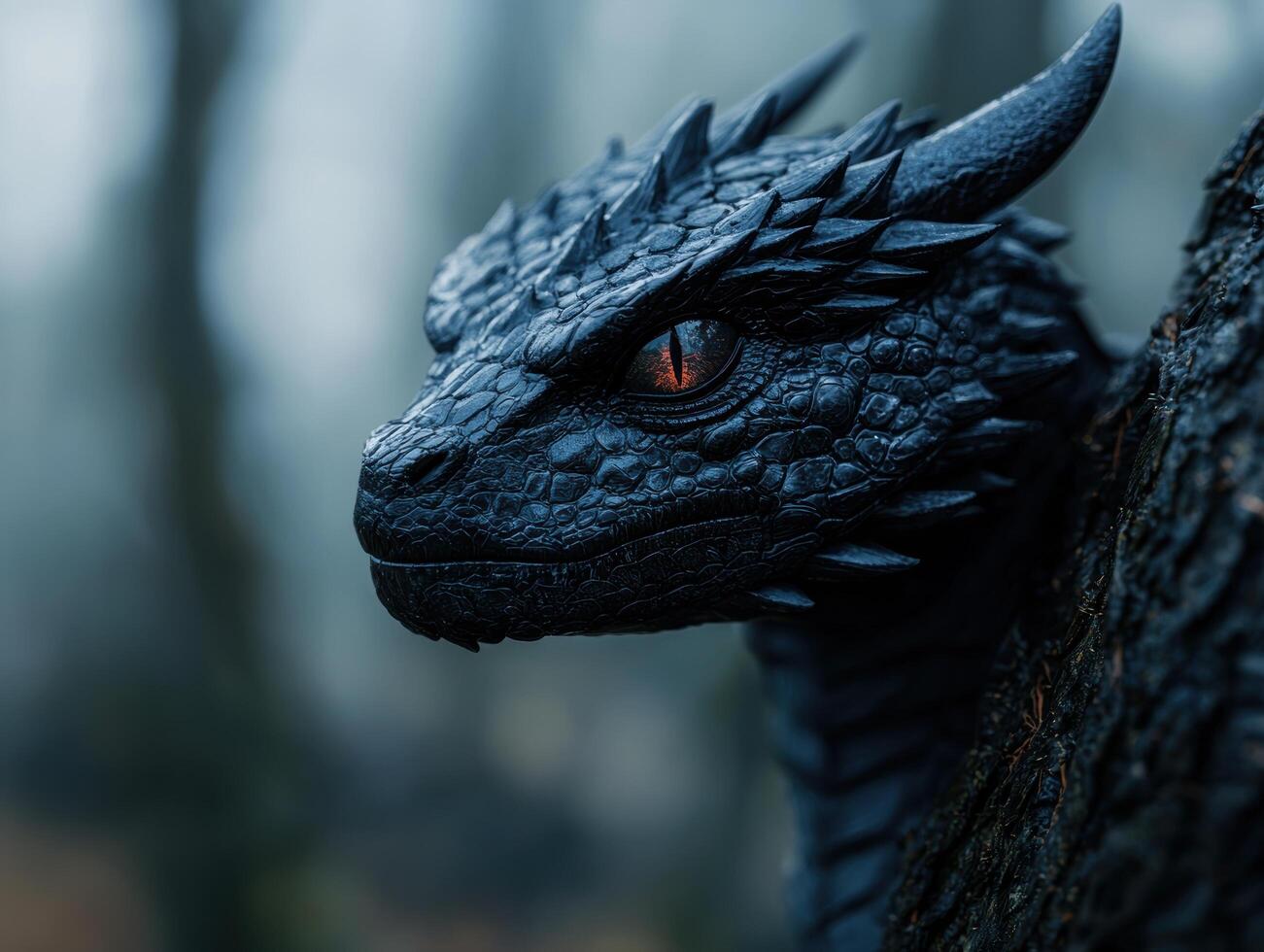 Fierce dragon eye close up photo