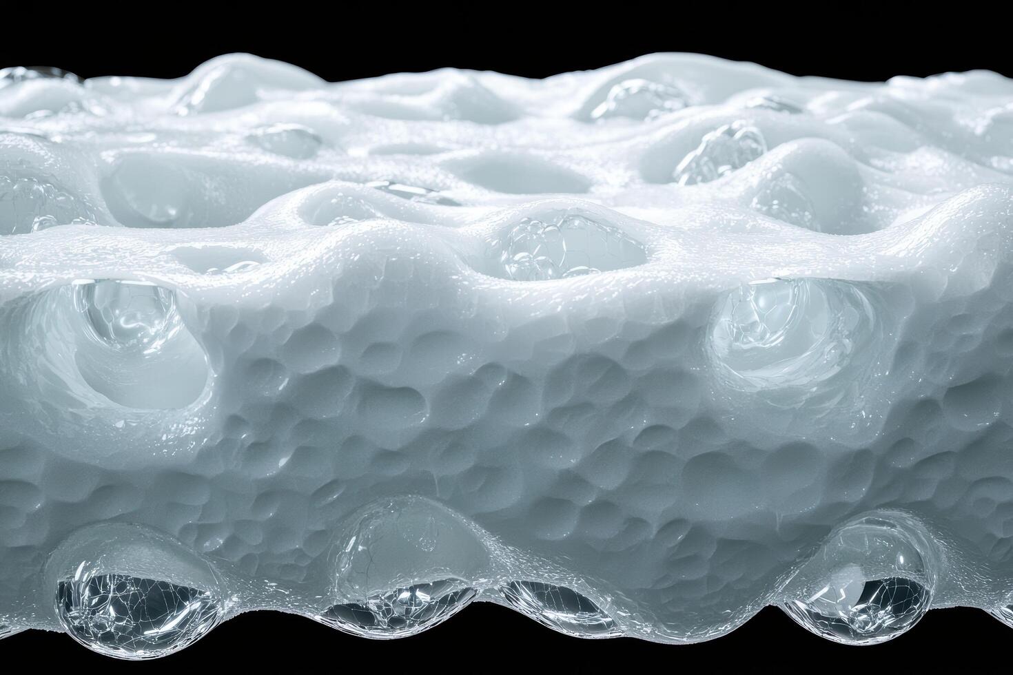 Frozen icy surface with intricate patterns photo