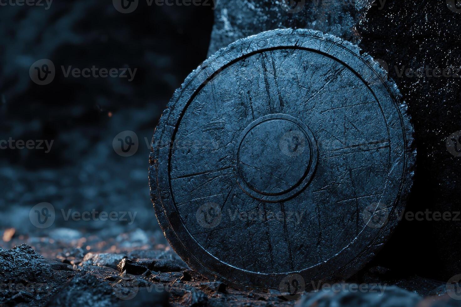 Mysterious ancient relic in the dark photo