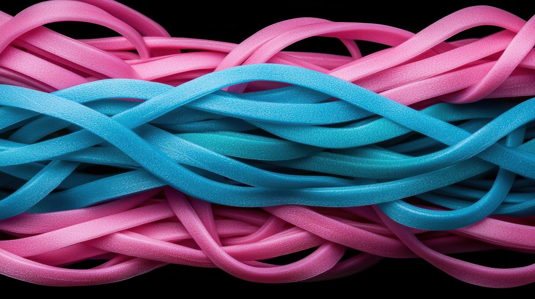 Colorful rubber bands in pink and blue photo
