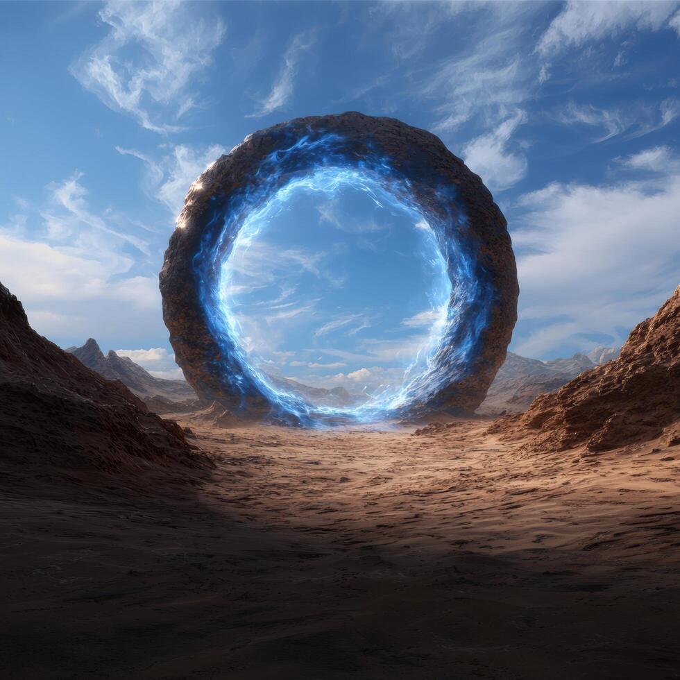 Mysterious portal in the desert photo