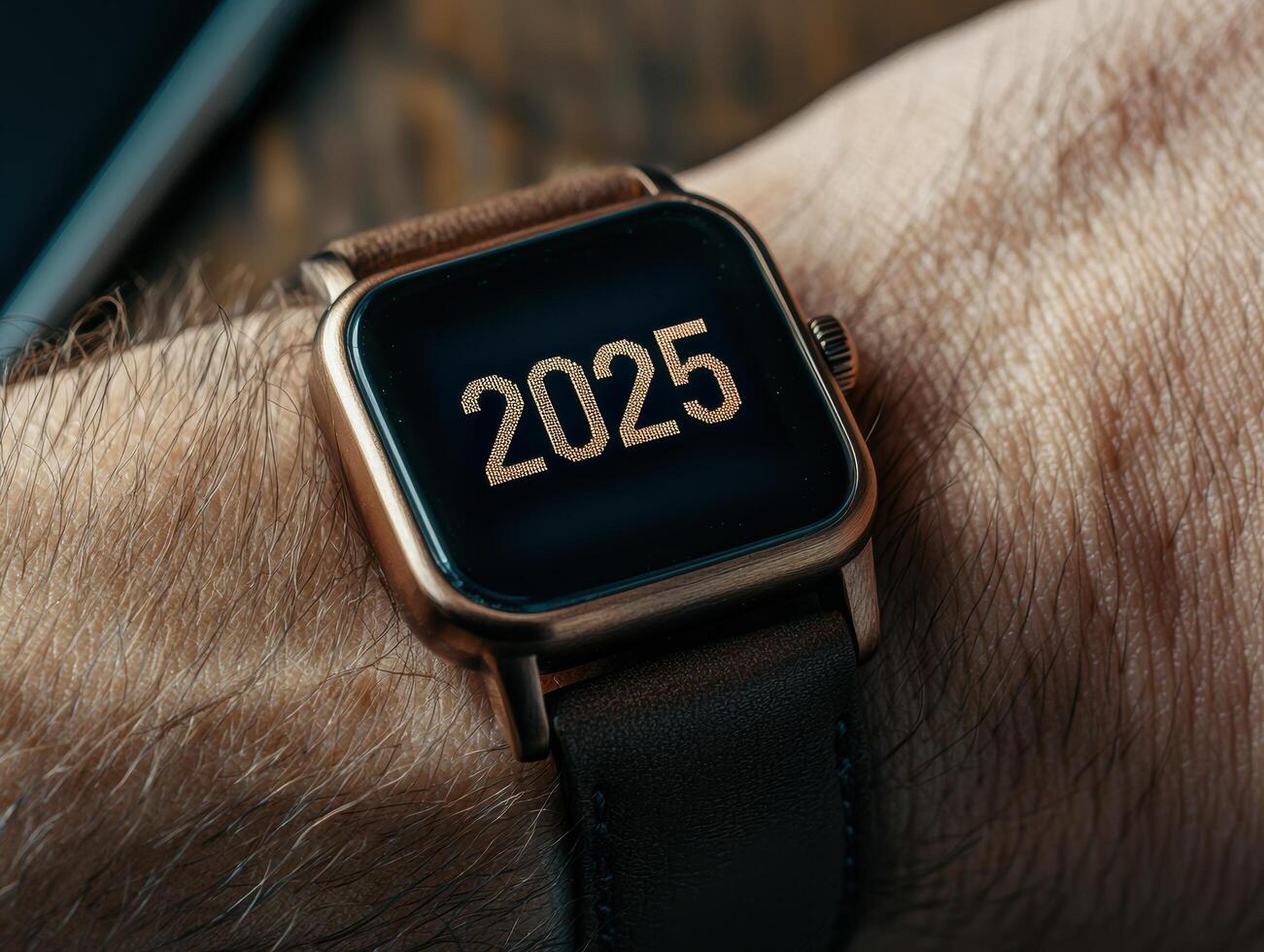 smart watch displaying the year 2025 photo