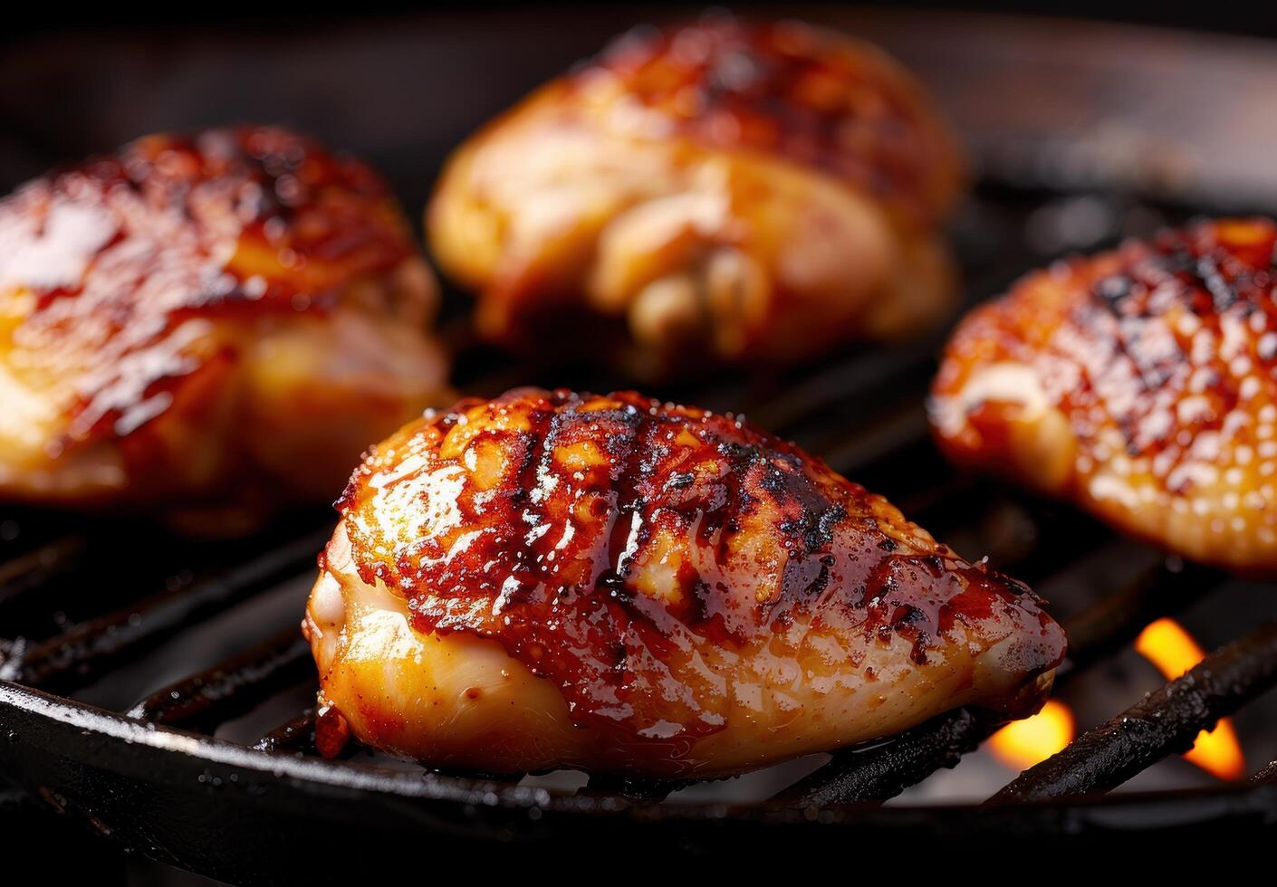 Delicious roasted potatoes with crispy skin photo