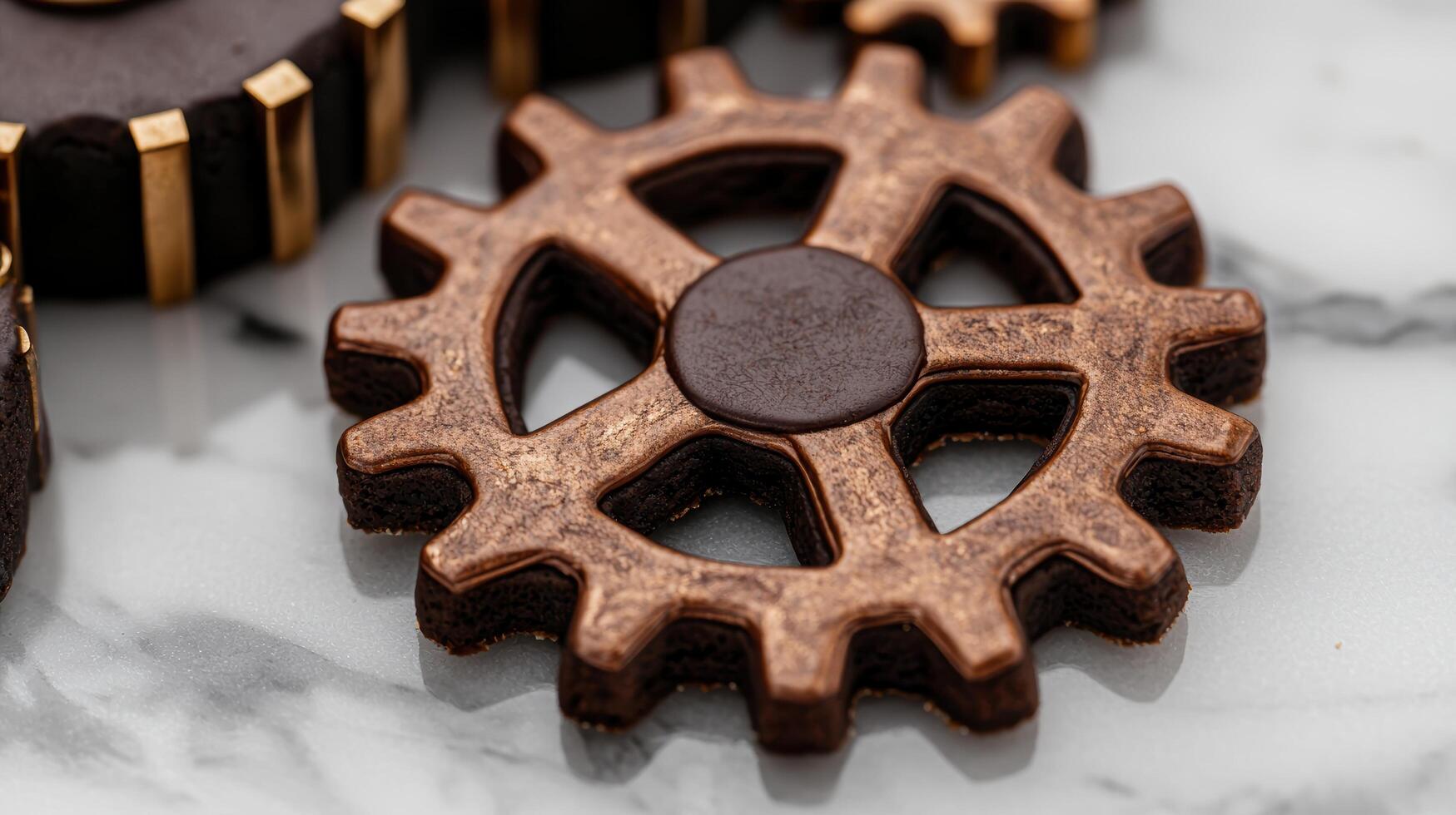 Gears and cogs made of chocolate photo