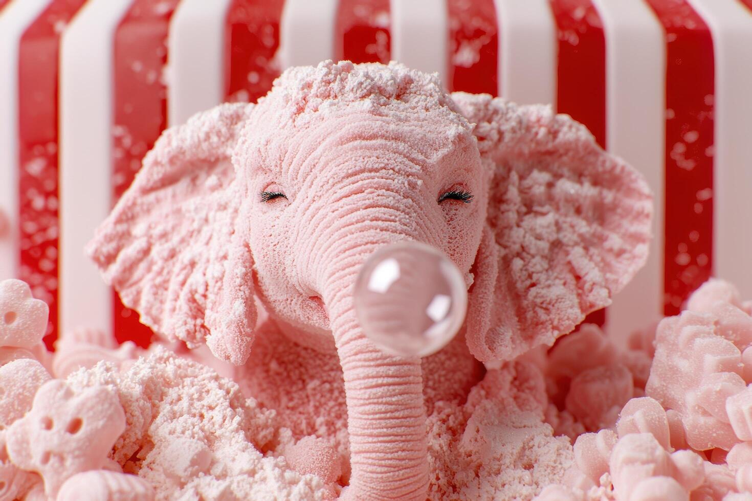 Cute pink elephant plush toy photo