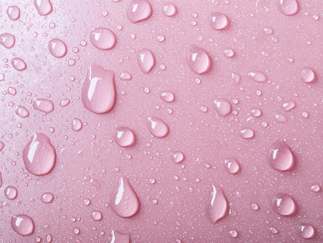 pink water droplets on a smooth surface photo