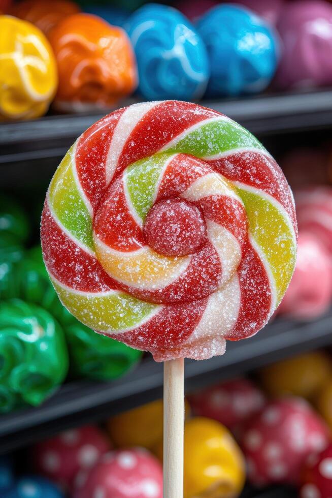 Colorful assortment of gummy candy photo