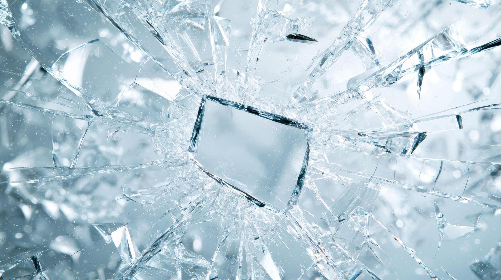 Shattered glass texture with icy effect photo