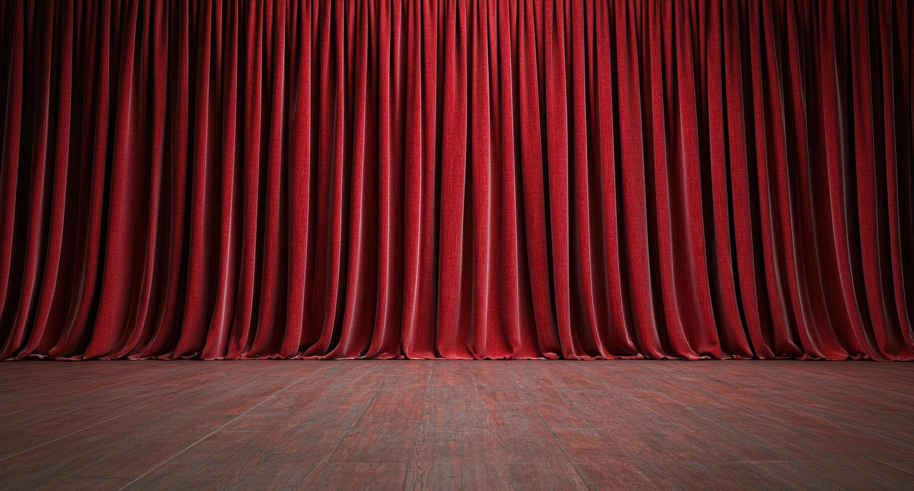 red theater curtain on stage photo