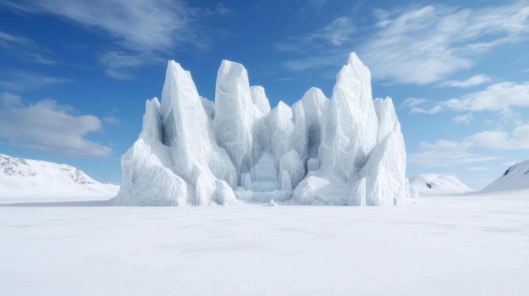 Majestic ice formations in a winter wonderland photo
