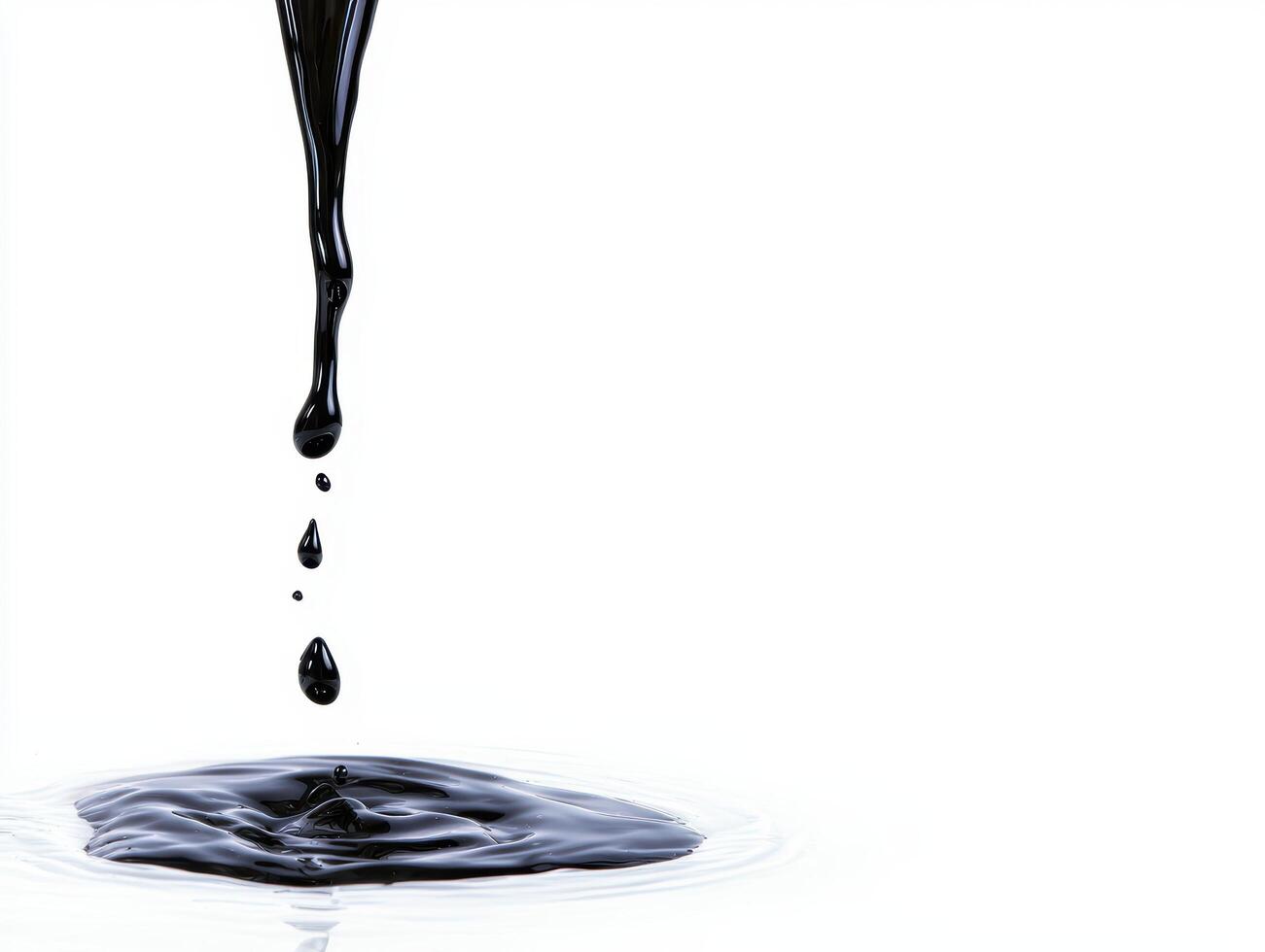 black liquid dripping into water photo